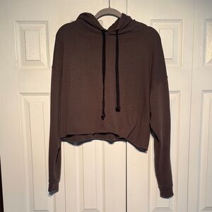 ALO Yoga Cropped Hoodie in Dark Brown